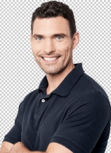 Smiling casual man with his crossed arms